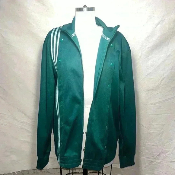 Ivy Park x adidas | 3 Stripe Gender Neutral Snap Track Jacket - Green / Sz S - Picture 9 of 10